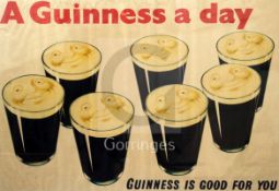 A Sanders Phillips & Co poster. A Guinness A Day, Guinness is Good For You, 29.25 x 39.75in.