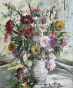 § Dorothea Sharp (1874-1955)oil on board'Flower Study'signed, W.B.Simpson label verso23.5 x 19.5in.