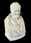 Joseph Robinson Kirk (1820-1894) RHA. A white marble bust of a gentleman, possibly the late O'