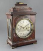 A late 18th century mahogany table clock, Thomas Rogers, London, with brass lined Ellicott type case