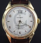 A gentleman's 18ct gold Eterna Matic 1948 replica model automatic jewelled Swiss movement,