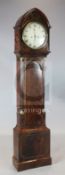 An early 19th century brass inlaid mahogany longcase clock, Magine, Pimlico, the lancet case with