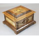 A 19th century walnut cased Polyphon musical box, with thirty six 15.5 inch discs, tempo-