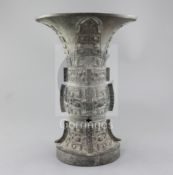 A rare Chinese archaic bronze ritual wine vessel, Zun, late Shang/early Western Zhou dynasty, 12th-