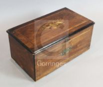 A Swiss 12-air marquetry inlaid rosewood musical box, c.1900 with a 12.5 inch cylinder, five