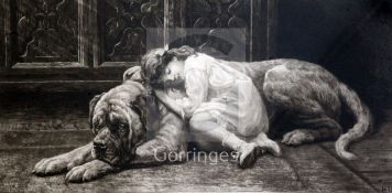 Herbert Thomas Dicksee (1862-1942)dry point etching'My Lady Sleeps'signed in pencil11 x 20.5in.