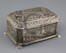 A late 19th/early 20th Arts & Crafts? silver casket, stamped with the name Radcliff with two