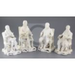 A set of four biscuit porcelain figures, second quarter 19th century, Pitt the Younger, Charles