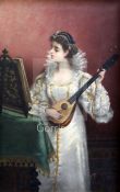 Emile Gambogioil on canvasLady playing a mandolin,monogrammed26 x 17in.