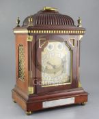 An early 20th century mahogany quarter chiming bracket clock, with Lawn Tennis Association