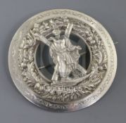 A late Victorian Scottish silver sash badge, Edinburgh, 1889, 9.6cm.