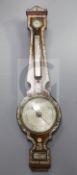 A William IV mother of pearl inset rosewood wheel barometer, with silvered hydrometer,