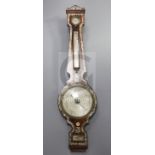 A William IV mother of pearl inset rosewood wheel barometer, with silvered hydrometer,