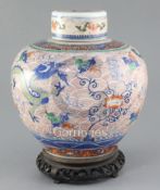 A Chinese doucai 'dragon' ovoid jar and cover, Yongzheng four character mark but 19th century, the