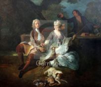 Late 18th century English Schooloil on canvasA lady and gentleman raising a toast28 x 32in.