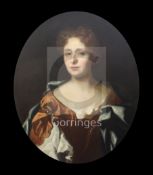 Early 18th century English Schooloil on canvasPortrait of a lady, by repute a member of the Thompson