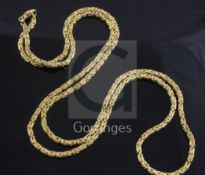 An 18ct gold fancy link necklace, 80cm,