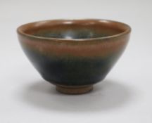 A Chinese hare's fur bowl, two character incised mark to the base, diameter 12cm