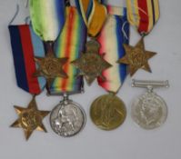 A group of WWI and WWII medals