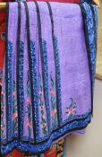 A purple silk multi-coloured embroidered skirt