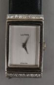 A lady's 14ct white gold and diamond set Ultra manual wind dress wrist watch.