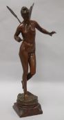 After Jean Garnier (French 1853-1910), a bronze figure of Psyche, on circular naturalistic base