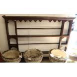 An oak plate rack W.163cm