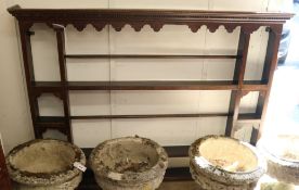 An oak plate rack W.163cm