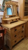 A pine dressing chest W.91cm