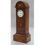 An Edwardian mahogany miniature longcase clock, marquetry-inlaid height 36cm