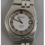 A gentleman's stainless steel Omega Constellation chronometer Electronic f300Hz wrist watch, with