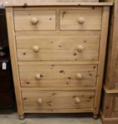 A pine chest of drawers W.99cm