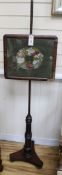A Regency rosewood pole screen W.38cm