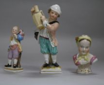 Three Continental porcelain items