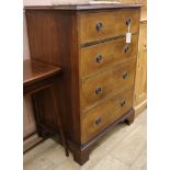 An Edwardian inlaid mahogany chest of four drawers W.73cm