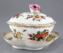 A Helena Wolfsohn, Dresden small tureen, cover and stand, late 19th century, painted with fruit