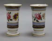 A pair of 19th century English porcelain vases height 10cm