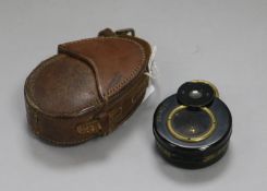 A Barkers Patent military compass in leather case