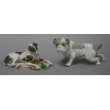 Two Continental porcelain dogs