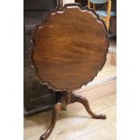 A Chippendale style mahogany pie crust topped tea table W.67cm