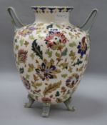 A Zsolnay-style two handled vase height 35cm