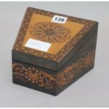 A 19th Century Tunbridgeware coromandel stationery box width 17cm height 12cm