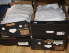 Four boxes of mixed linens