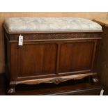 A panelled mahogany blanket chest W.86cm (a.f.)