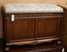 A panelled mahogany blanket chest W.86cm (a.f.)