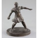 Alexander Proudfoot (1878-1957). A bronze figure 'The Bomber', signed, inscribed and dated France