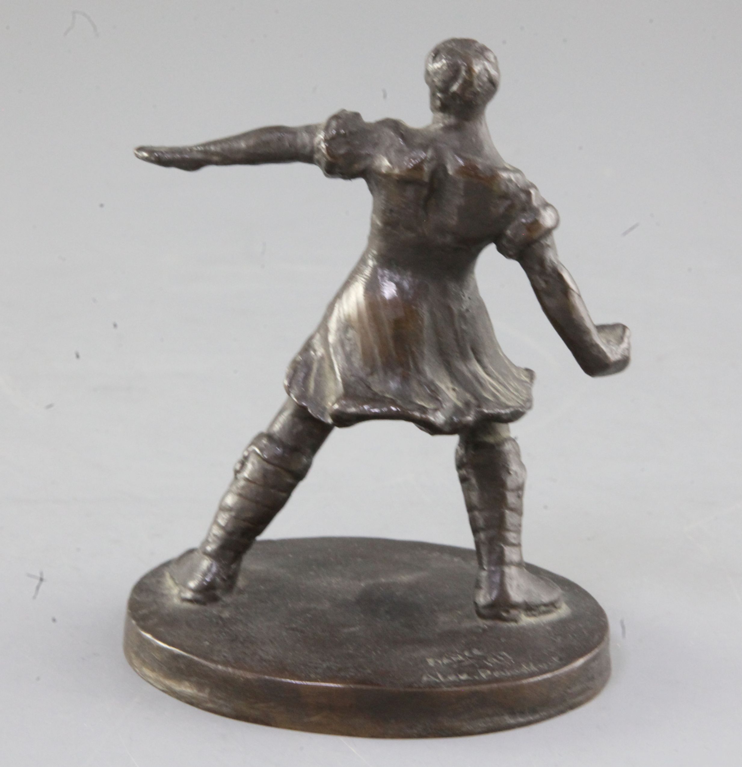 Alexander Proudfoot (1878-1957). A bronze figure 'The Bomber', signed, inscribed and dated France - Image 2 of 5