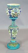 A Burmantofts faience Isnik style jardiniere and stand, c.1900, impressed marks including model