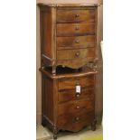 A pair of mahogany four drawer bedside cupboards W.53cm