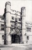Cyril Power, etching, Gateway, Christ's College, Cambridge, signed in pencil, 23/166, 24 x 16cm